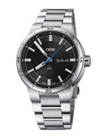 Oris TT1 Day Date Black Dial Silver Steel Strap Watch for Men - 0173577524154-0782408