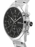  Shop Authentic Hugo Boss Grand Prix Black Dial Silver Steel Strap Watch for Men - 1513477 - Luxxuri