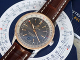  Shop Authentic Breitling Navitimer 1 Automatic 41mm Black Dial Brown Leather Strap Mens Watch - U17326211M1P1 - Luxxuri