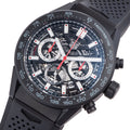  Shop Authentic Tag Heuer Carrera Automatic Chronograph Black Dial Black Rubber Strap Watch for Men - CBG2A90.FT6173 - Luxxuri