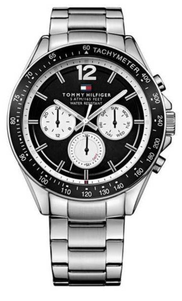  Shop Authentic Tommy Hilfiger Luke Quartz Black Dial Silver Steel Strap Watch for Men - 1791120 - Luxxuri