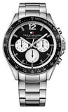  Shop Authentic Tommy Hilfiger Luke Quartz Black Dial Silver Steel Strap Watch for Men - 1791120 - Luxxuri
