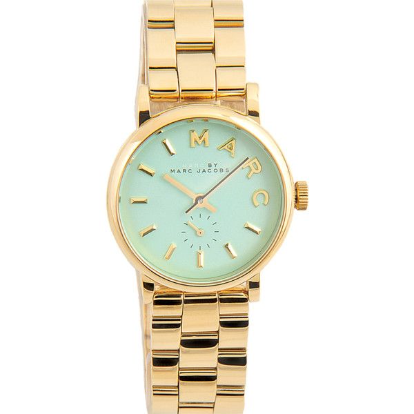  Shop Authentic Marc Jacobs Baker Mint Green Dial Gold Steel Strap Watch for Women - MBM3284 - Luxxuri