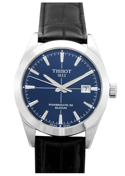  Shop Authentic Tissot Gentleman Powermatic 80 Silicium Blue Dial Black Leather Strap Watch For Men - T127.407.16.041.01 - Luxxuri