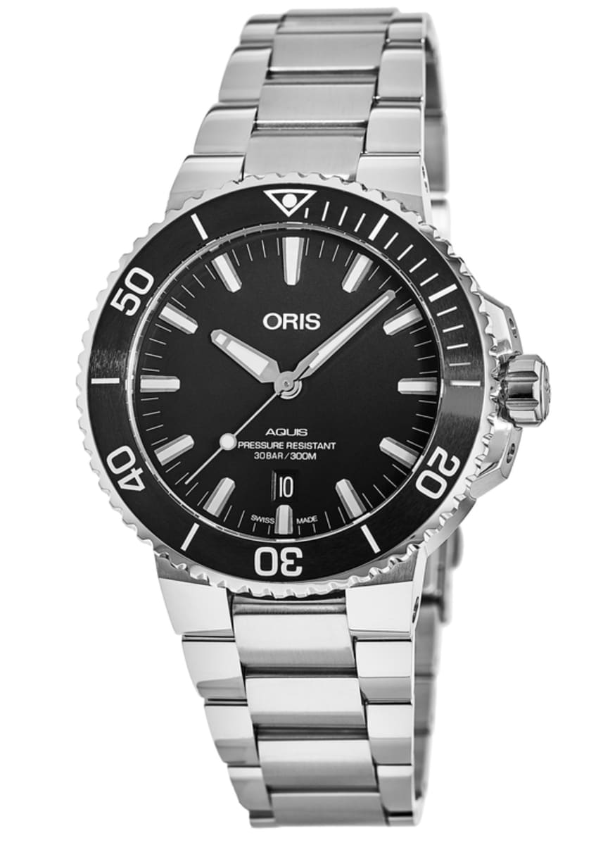  Shop Authentic Oris Aquis Date Black Dial Silver Steel Strap Watch for Men - 0173377304134-0782405PEB - Luxxuri