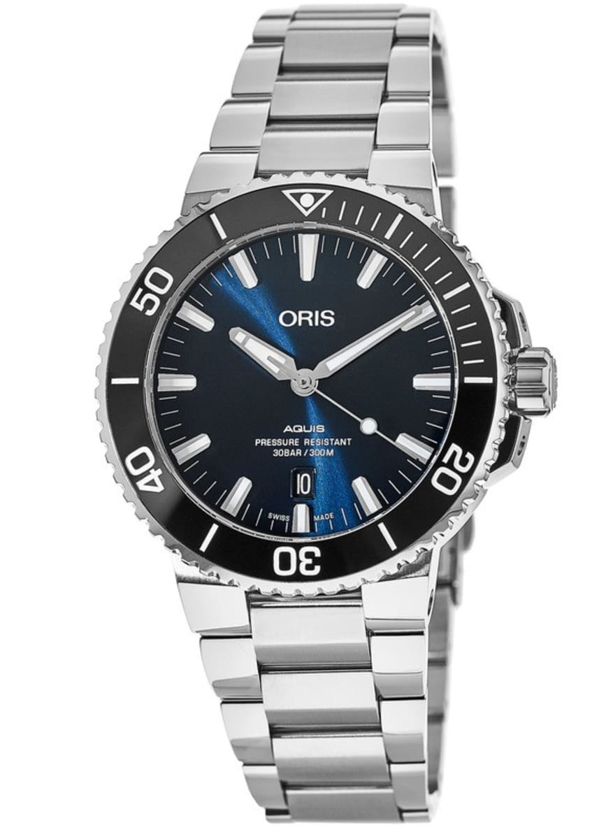  Shop Authentic Oris Aquis Date Blue Dial Silver Steel Strap Watch for Men - 0173377304135-0782405PEB - Luxxuri
