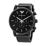  Shop Authentic Emporio Armani Sport Chronograph Black Dial Black Mesh Bracelet Watch For Men - AR1968 - Luxxuri