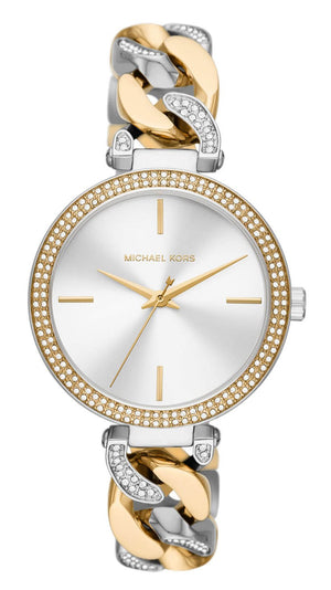  Shop Authentic Michael Kors Catelyn Three-Hand Crystals Silver Dial Two Tone Steel Strap Watch for Women - MK4633 - Luxxuri