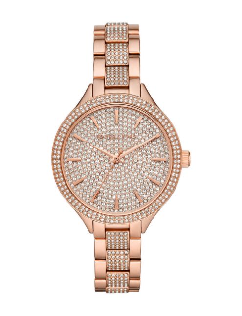 Michael Kors Crystals Pavé Rose Gold Dial Rose Gold Steel Strap Watch for Women - MK3799