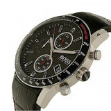  Shop Authentic Hugo Boss Rafale Chronograph Black Dial Black Leather Strap Watch For Men - 1513390 - Luxxuri