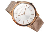  Shop Authentic Calvin Klein Minimal White Dial Rose Gold Mesh Bracelet Watch for Men - K3M21626 - Luxxuri