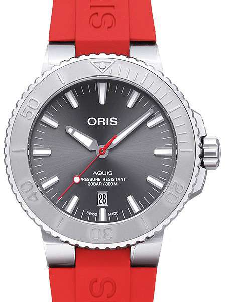  Shop Authentic Oris Aquis Date Relief Grey Dial Red Rubber Strap Watch for Men - 0173377304153-0742466EB - Luxxuri