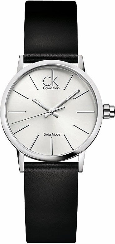  Shop Authentic Calvin Klein Post Minimal Silver Dial Black Leather Strap Watch for Men - K7622185 - Luxxuri