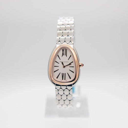  Shop Authentic Bvlgari Serpenti Seduttori Quartz Silver Dial Silver Steel Strap Watch for Women - SERPENTI103144 - Luxxuri