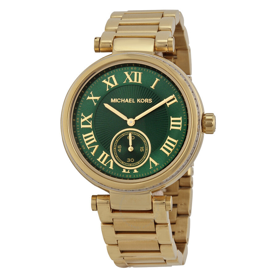  Shop Authentic Michael Kors Skylar Green Dial Gold Steel Strap Watch for Women - MK6065 - Luxxuri