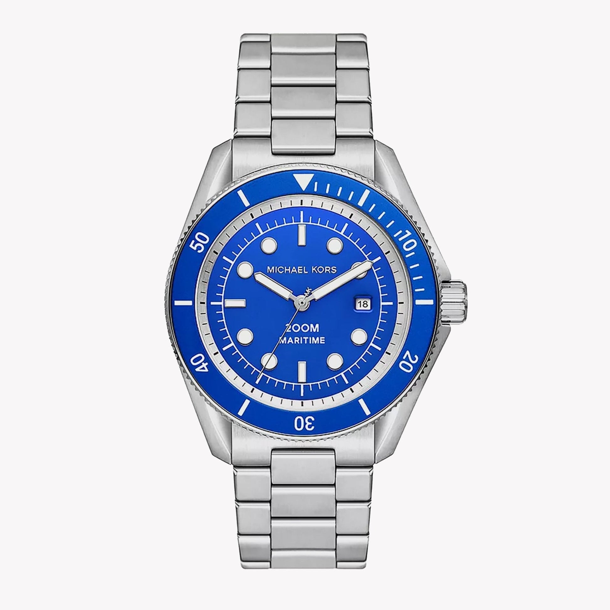  Shop Authentic Michael Kors Maritime Three-Hand Blue Dial Silver Steel Strap Watch for Men - MK9160 - Luxxuri