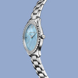  Shop Authentic Michael Kors Layton Chronograph Mother of Pearl Blue Dial Silver Steel Strap Watch For Women - MK6847 - Luxxuri