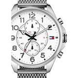  Shop Authentic Tommy Hilfiger Dean Chronograph White Dial Silver Mesh Bracelet Watch for Men - 1791277 - Luxxuri