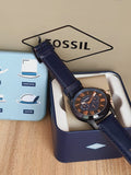  Shop Authentic Fossil Grant Chronograph Black Dial Blue Leather Strap Watch for Men - FS5061 - Luxxuri