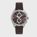  Shop Authentic Emporio Armani Claudio Chronograph Brown Dial Brown Leather Strap Watch For Men - AR11482 - Luxxuri