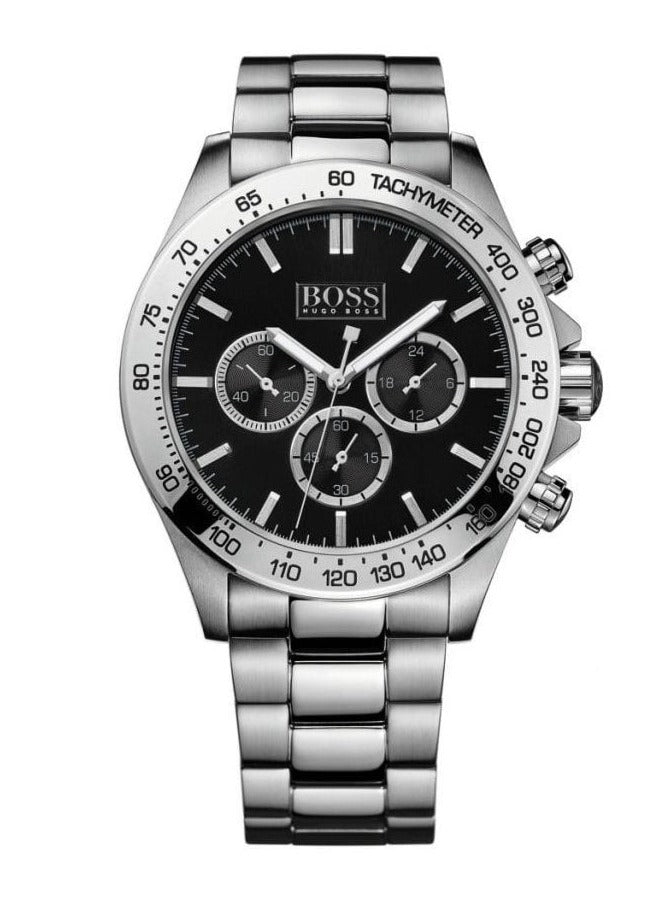  Shop Authentic Hugo Boss Ikon Black Dial Silver Steel Strap Watch for Men - 1512965 - Luxxuri