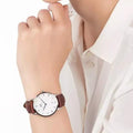  Shop Authentic Daniel Wellington Dapper Bristol White Dial Brown Leather Strap Watch For Women - DW00100098 - Luxxuri