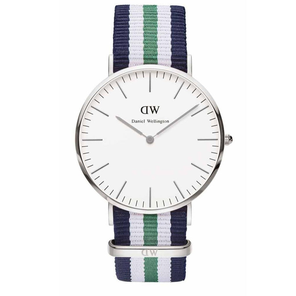  Shop Authentic Daniel Wellington Classic Nottingham White Dial Two Tone NATO Strap Watch For Men - 0208DW - Luxxuri