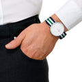  Shop Authentic Daniel Wellington Classic Nottingham White Dial Two Tone NATO Strap Watch For Men - 0208DW - Luxxuri