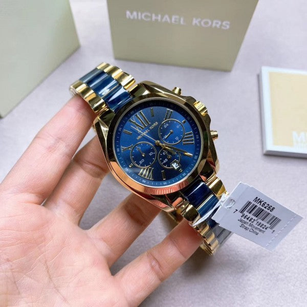  Shop Authentic Michael Kors Bradshaw Navy Blue Dial Two Tone Steel Strap Watch for Women - MK6268 - Luxxuri