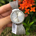 Guess Chiffon Silver Dial Silver Mesh Bracelet Watch For Women - W1083L1
