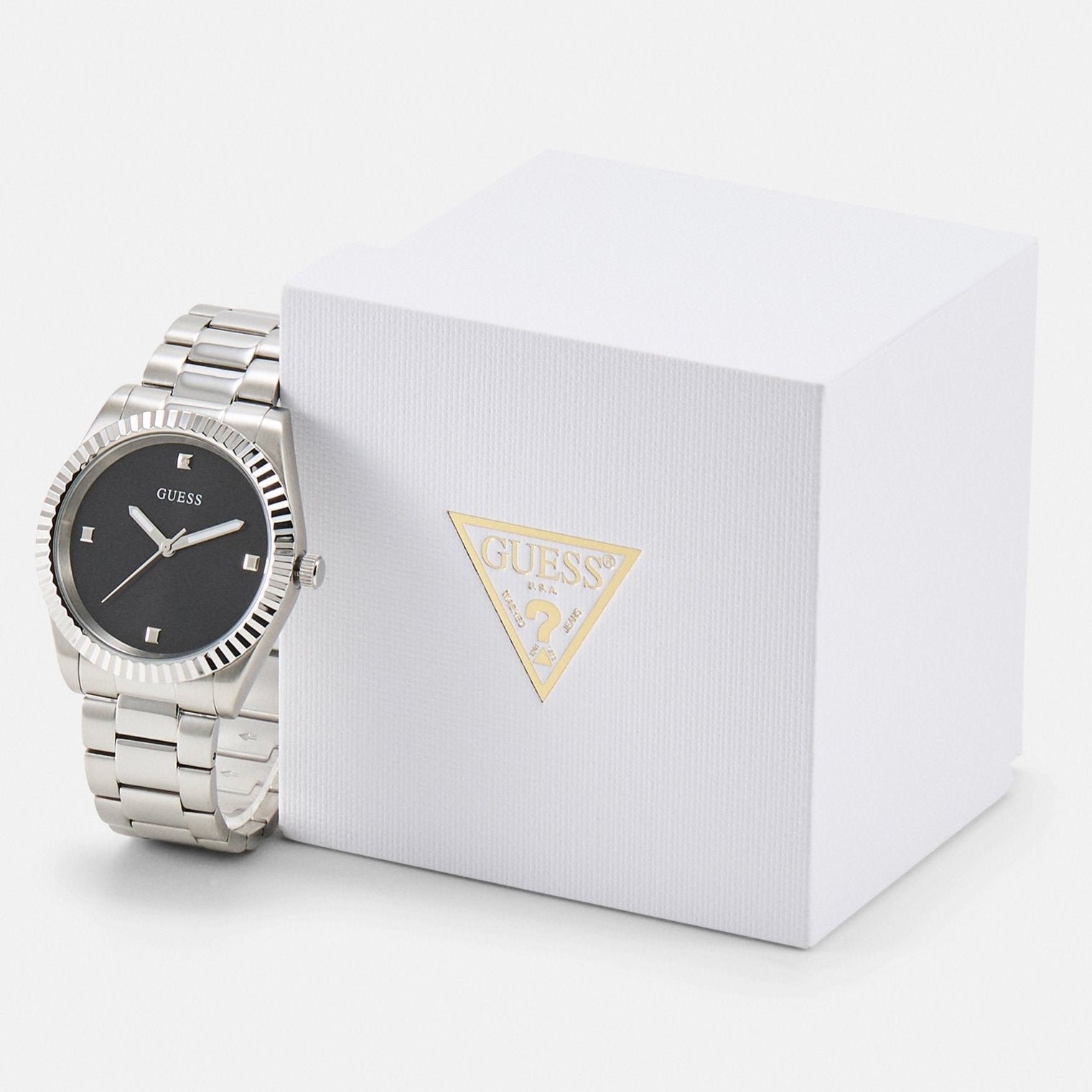  Shop Authentic Guess Connoisseur Analog Black Dial Silver Steel Strap Watch For Men - GW0542G1 - Luxxuri