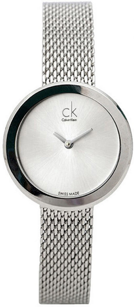  Shop Authentic Calvin Klein Firm White Dial Silver Mesh Bracelet Watch for Women - K3N23126 - Luxxuri