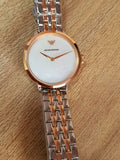  Shop Authentic Emporio Armani Modern Slim Analog Mother of Pearl Dial Two Tone Steel Strap Watch For Women - AR11157 - Luxxuri
