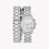  Shop Authentic Michael Kors Runway Chronograph Analog Silver Dial Silver Steel Strap Watch for Women - MK7454 - Luxxuri
