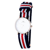  Shop Authentic Daniel Wellington Classic Petite Silver Dial Three Tone Nylon Strap Watch for Women - DW00100255 - Luxxuri