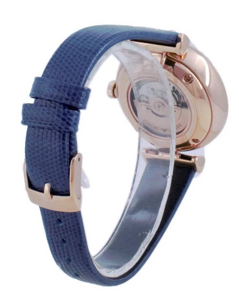  Shop Authentic Emporio Armani Gianni T-Bar Analog Silver Dial Blue Leather Strap Watch For Women - AR60020 - Luxxuri