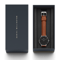  Shop Authentic Daniel Wellington Petite Sterling Black Dial Brown Leather Strap Watch For Women - DW00100178 - Luxxuri
