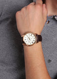  Shop Authentic Fossil Grant Chronograph White Dial Brown Leather Strap Watch for Men - FS4991 - Luxxuri