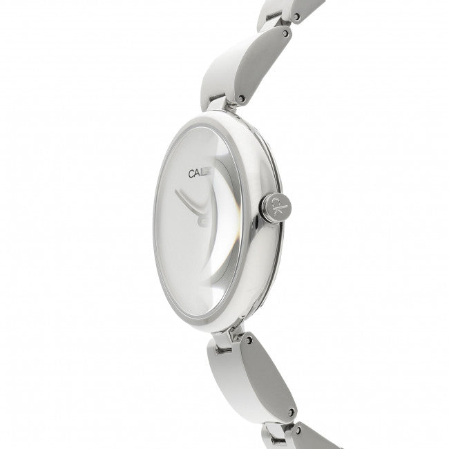  Shop Authentic Calvin Klein Wavy Silver Dial Silver Steel Strap Watch for Women - K9U23146 - Luxxuri