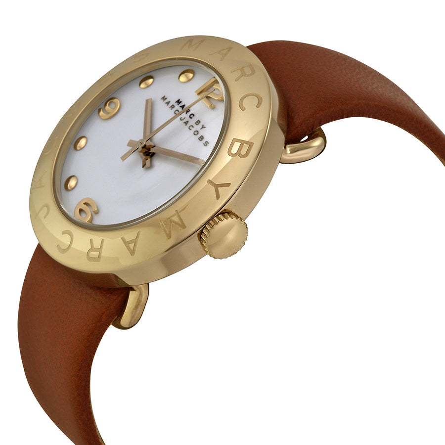  Shop Authentic Marc Jacobs Amy White Dial Brown Leather Strap Watch for Women - MBM8574 - Luxxuri