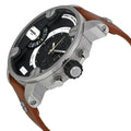  Shop Authentic Diesel SBA Dual Time Black Dial Brown Leather Strap Watch For Men - DZ7264 - Luxxuri