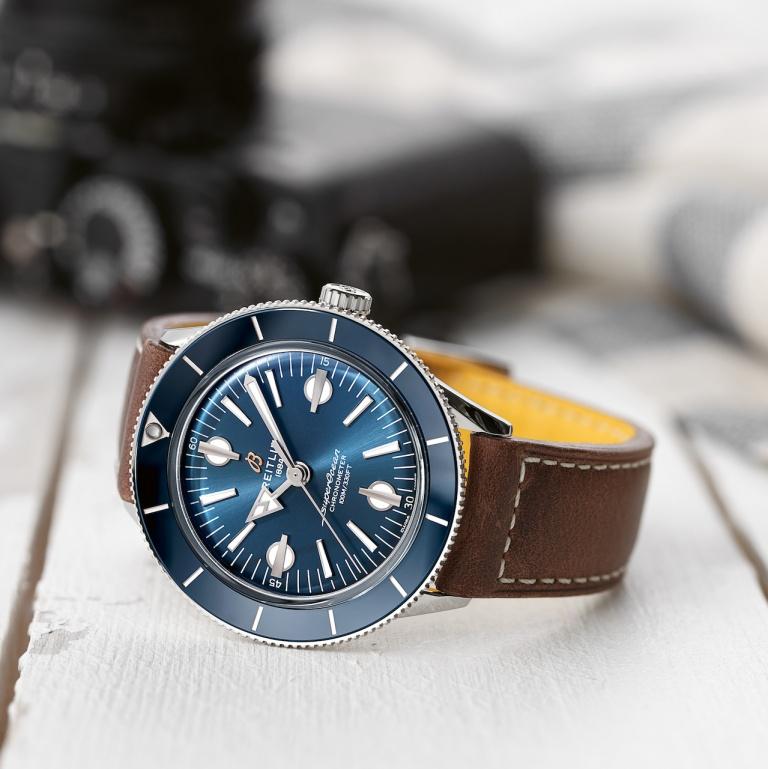  Shop Authentic Breitling Superocean Heritage '57 Blue Dial Brown Leather Strap Watch for Men - A10370161C1X1 - Luxxuri