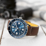  Shop Authentic Breitling Superocean Heritage '57 Blue Dial Brown Leather Strap Watch for Men - A10370161C1X1 - Luxxuri