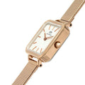  Shop Authentic Daniel Wellington Quadro Studio White Dial Rose Gold Mesh Strap Watch For Women - DW00100517 - Luxxuri