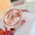  Shop Authentic Michael Kors Parker Rose Gold Dial Maroon Leather Strap Watch For Women - MK2974 - Luxxuri