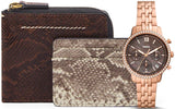  Shop Authentic Fossil Neutra Chronograph Mother of Pearl Brown Dial Rose Gold Steel Strap Watch for Women - ES5218 - Luxxuri