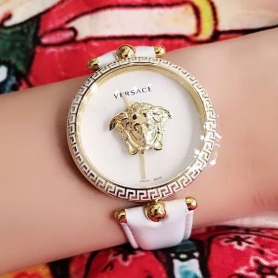  Shop Authentic Versace Palazzo Empire White Dial White Leather Strap Watch for Women - VCO040017 - Luxxuri