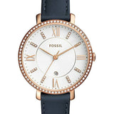  Shop Authentic Fossil Jacqueline White Dial Blue Leather Strap Watch for Women - ES4291 - Luxxuri