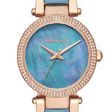  Shop Authentic Michael Kors Parker Blue Mother of Pearl Dial Two Tone Steel Strap  Watch for Women - MK6491 - Luxxuri