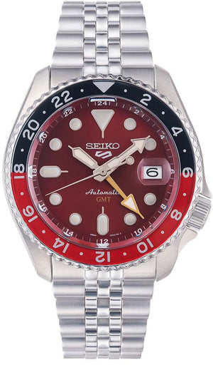 Shop Authentic Seiko 5 Sports Thong Sia Limited Edition Red Dial Silver Steel Strap Watch For Men - SSK031K1 - Luxxuri